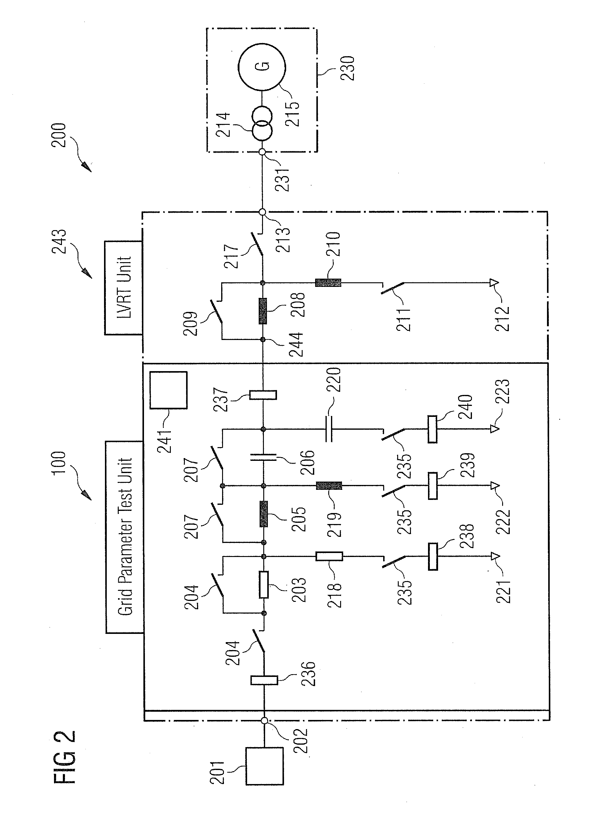 Arrangement and method for testing an electric power generation system