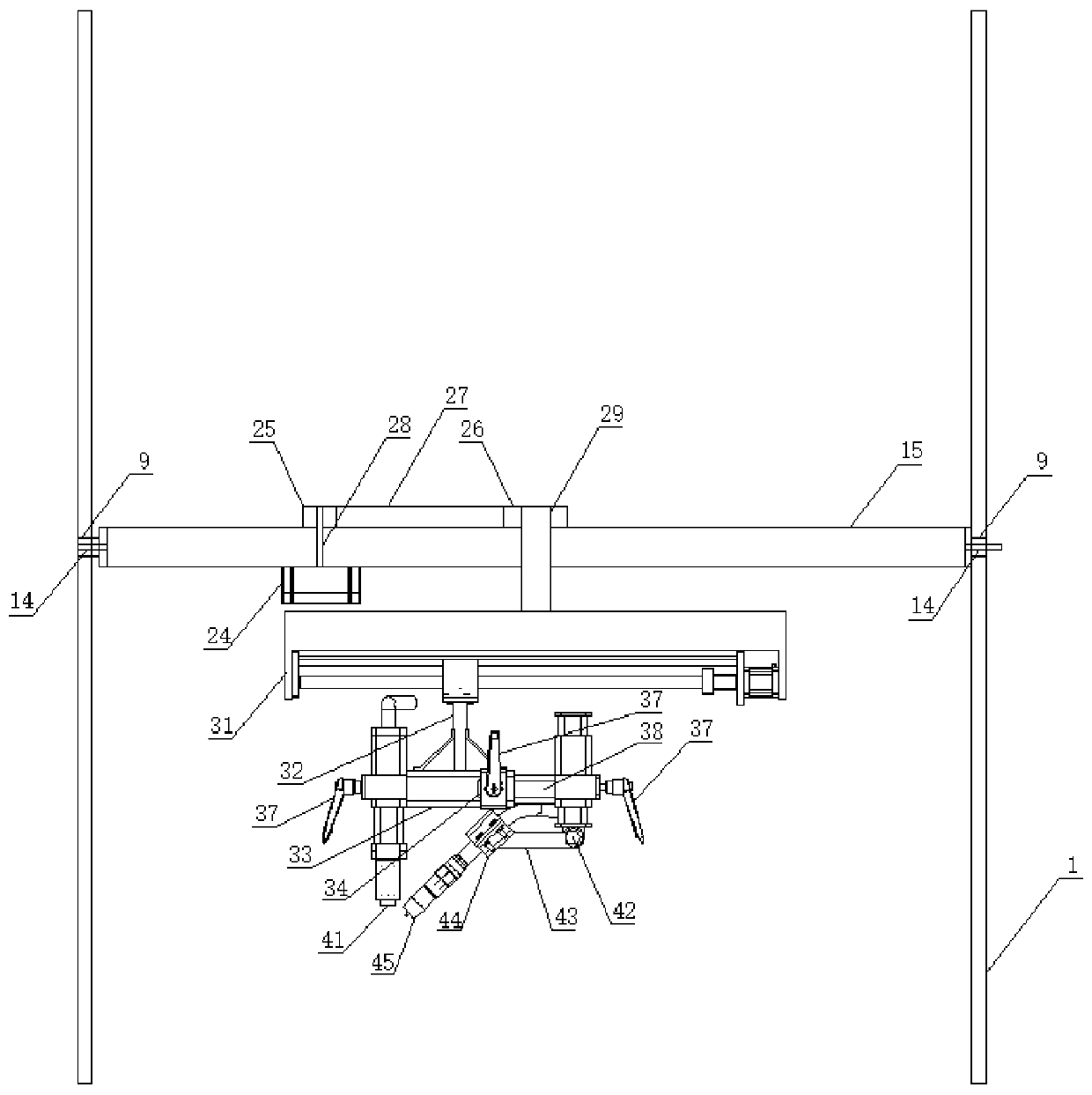 Laser arc side-shaft compounded surfacing machine and application method thereof