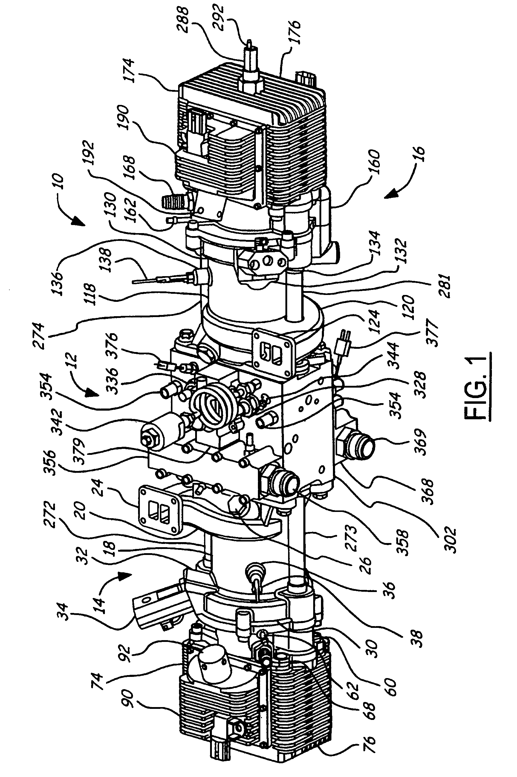 Opposed piston opposed cylinder free piston engine