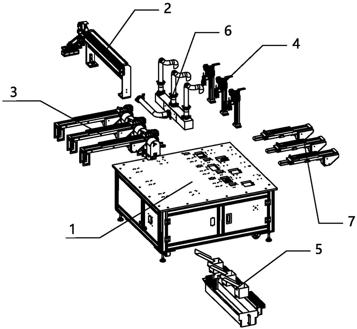 Separation device on lithium battery dismantling machine and lithium battery dismantling machine