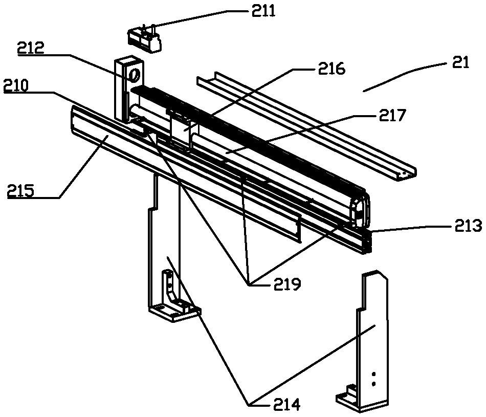 Separation device on lithium battery dismantling machine and lithium battery dismantling machine