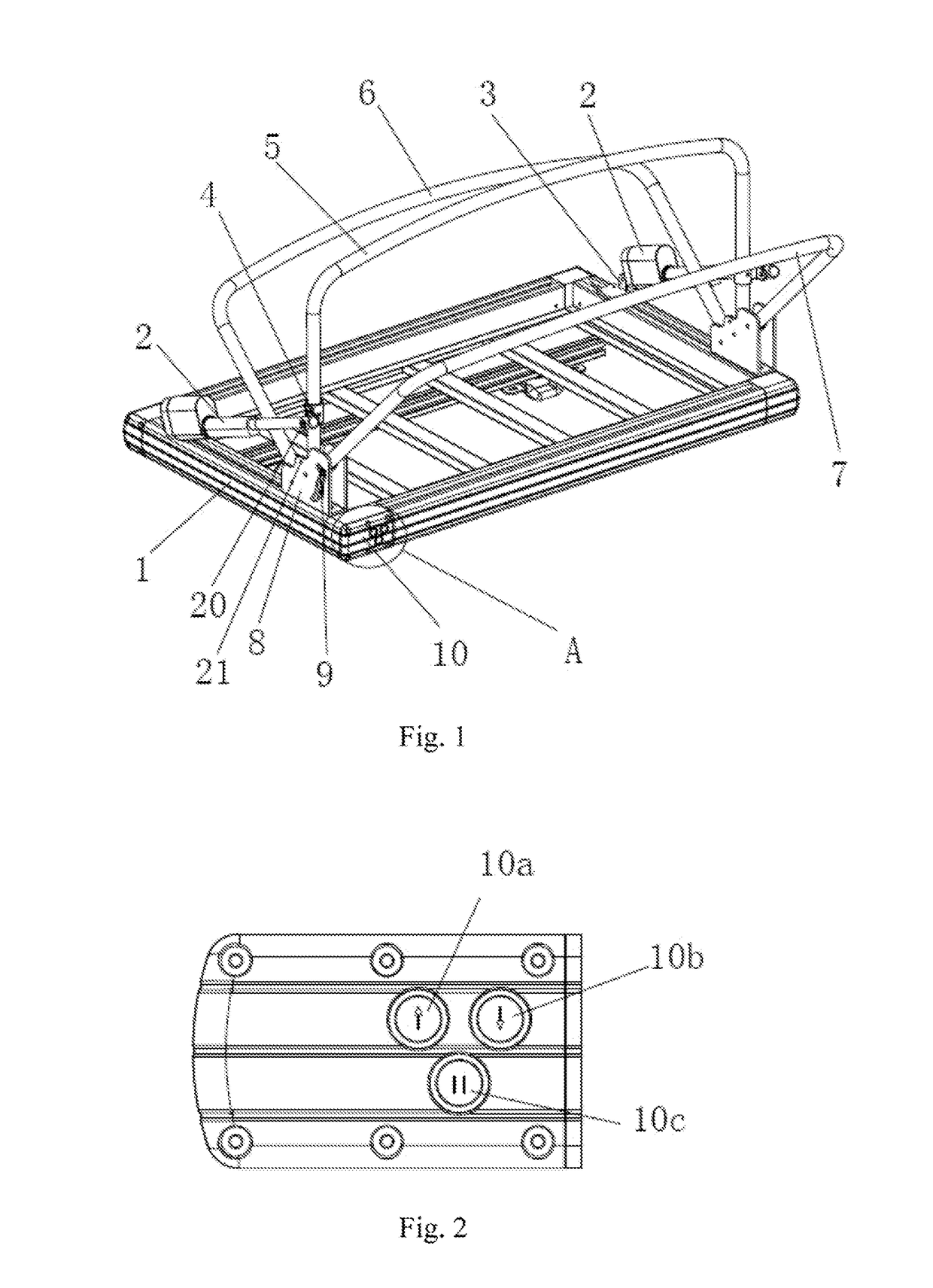 Folding vehicle roof top tent under manual and electric control