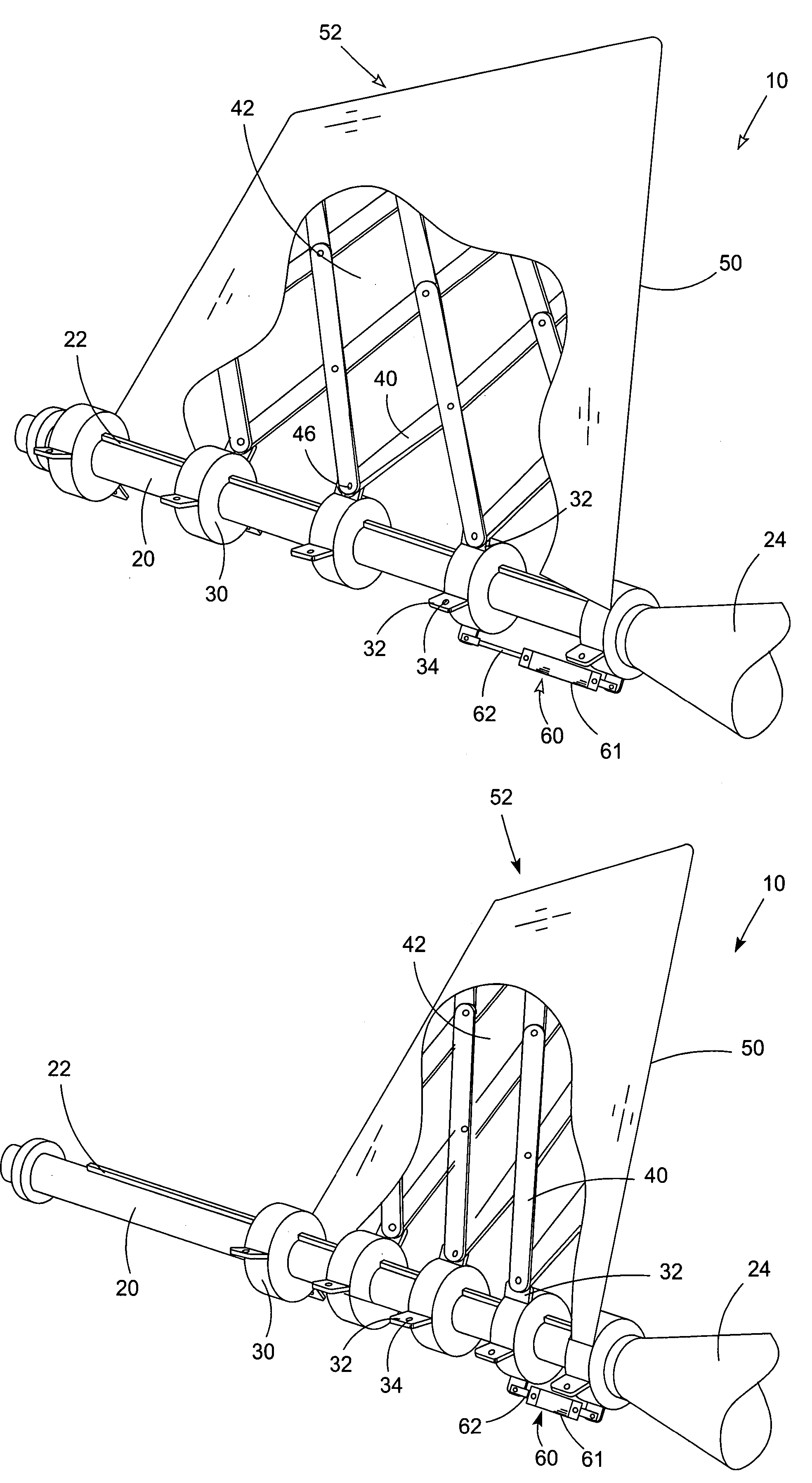 Propeller with variable geometry and method for varying geometry of a propeller