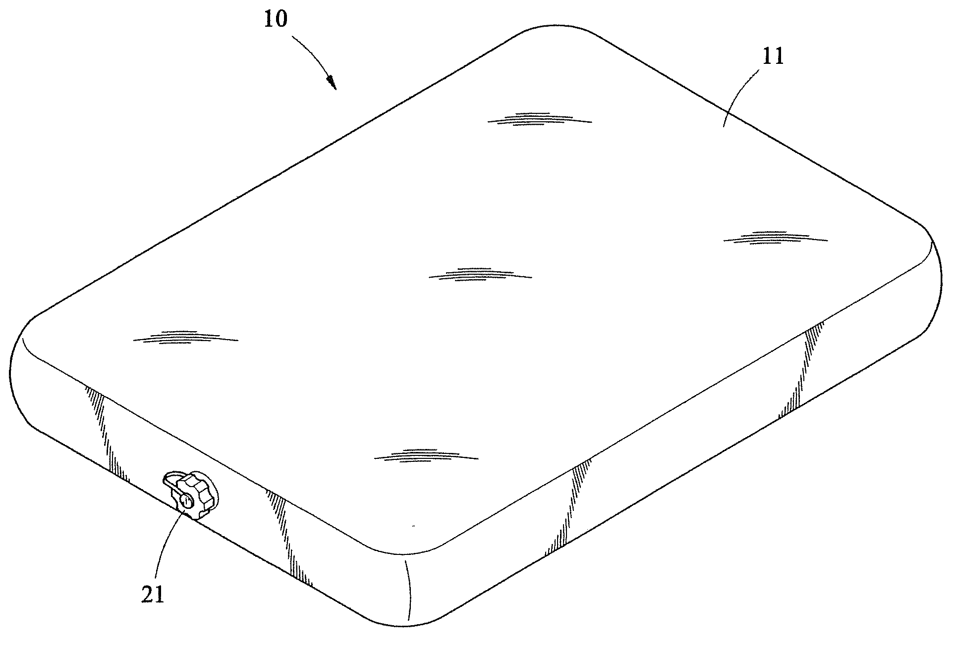 Layered structure of inflatable pad