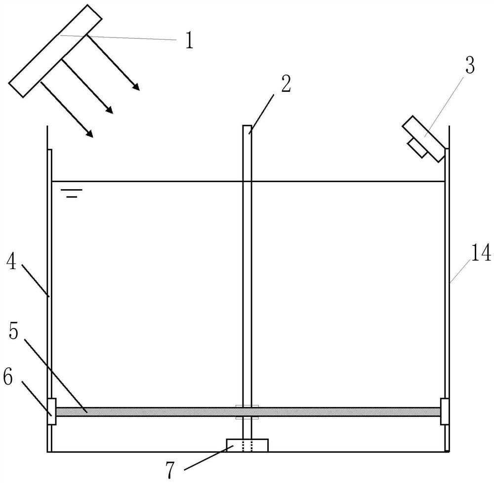 Vortex-induced vibration wake discharge test device and test method based on optical refraction