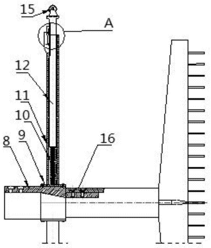 Vibration suppression device for supersonic wind tunnel velocity field calibration and measurement of total pressure exhaust pipe