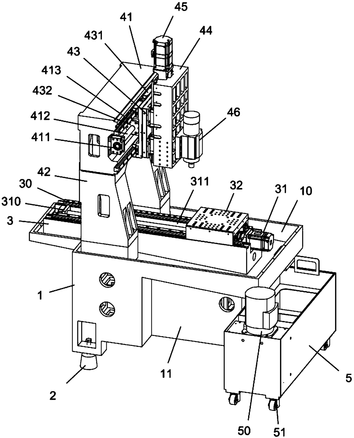 Numerical control milling machine tool suitable for automatic operation