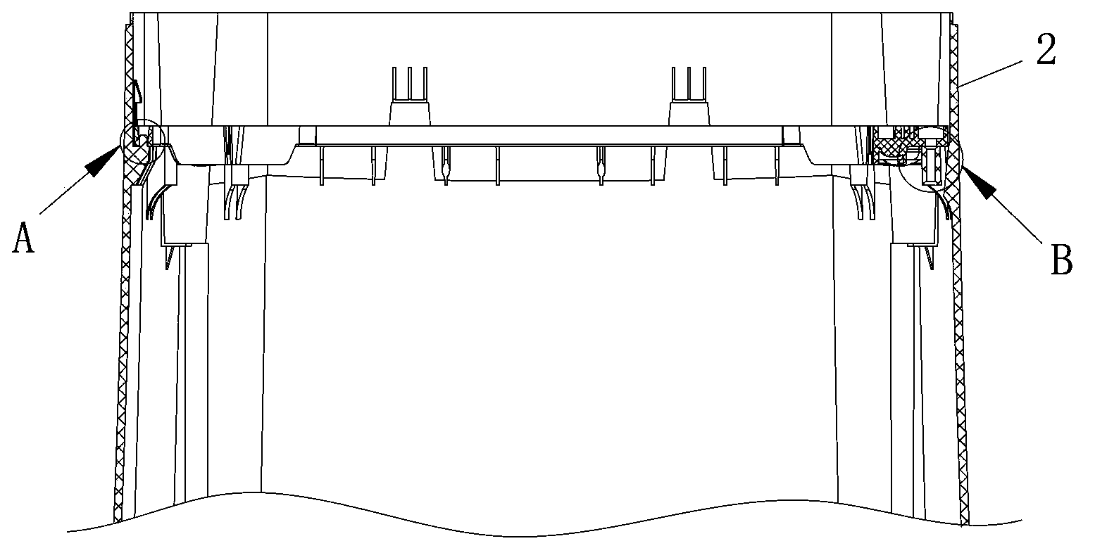 Washing machine damping support structure and washing machine