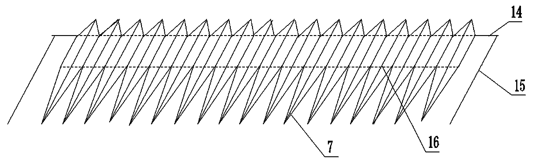 Unpowered layered and lined coal feeding device of chain grate boiler