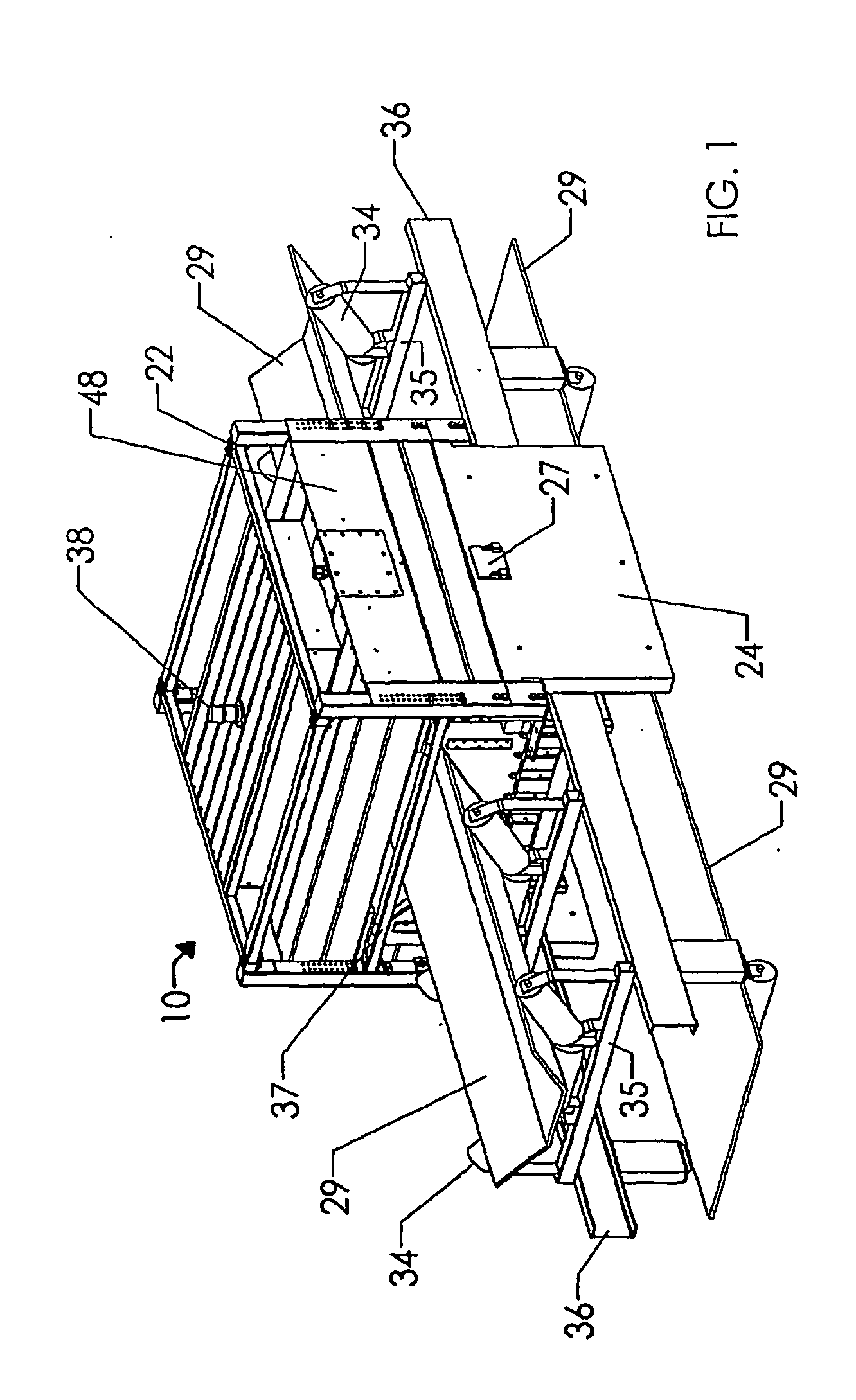 Bulk material analyzer assembly including structural beams containing radiation shielding material