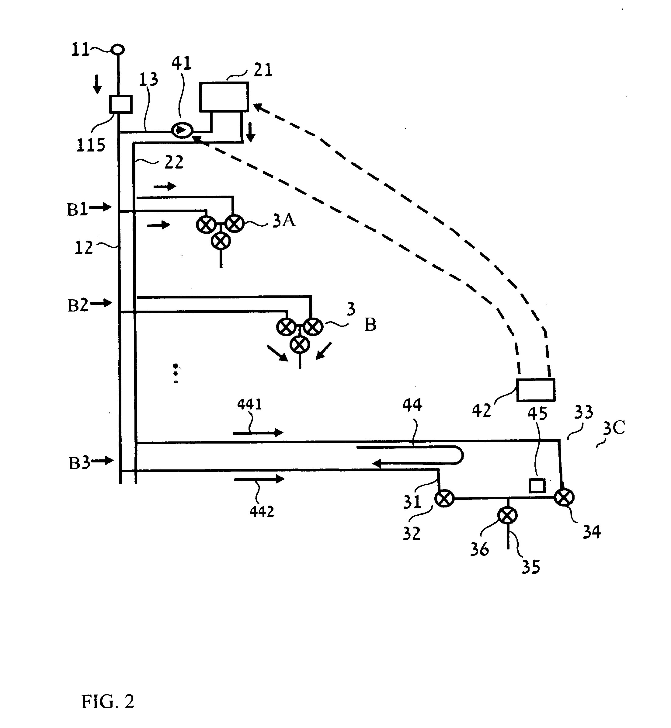 Water supply system with recirculation