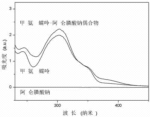 Preparation method of methotrexate and alendronate sodium conjugate