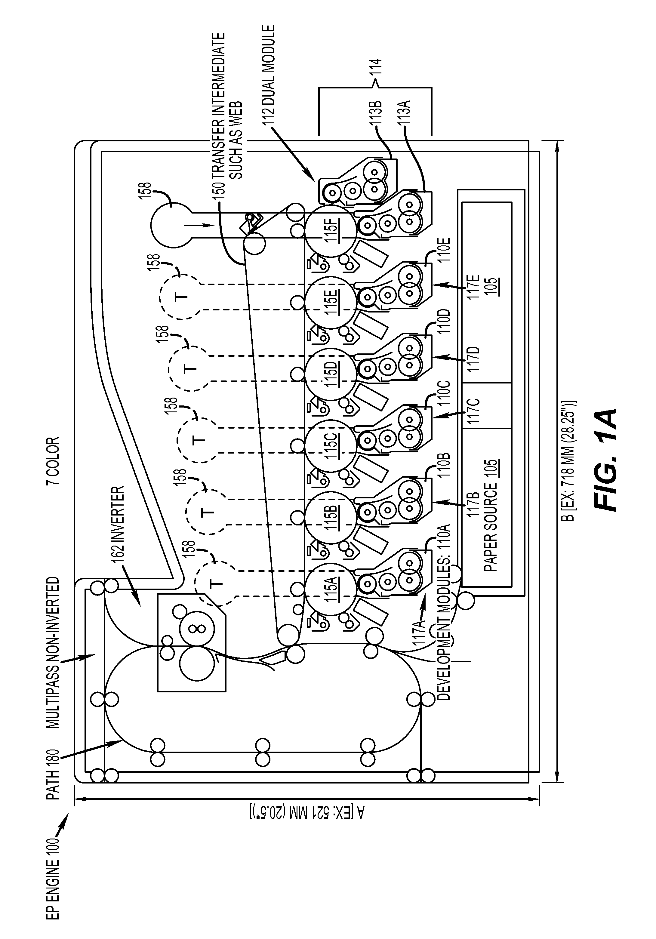 Multicolor electrophotographic print engine