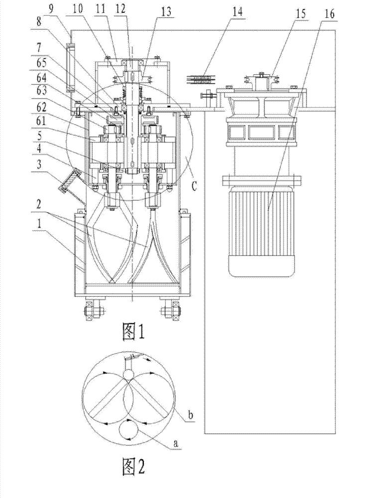 Novel high-efficiency energy-saving planetary vacuum stirrer