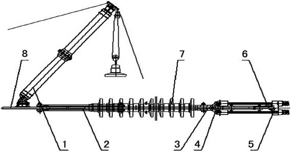 Whole string tension insulator exchange device of ultra-high voltage transmission line