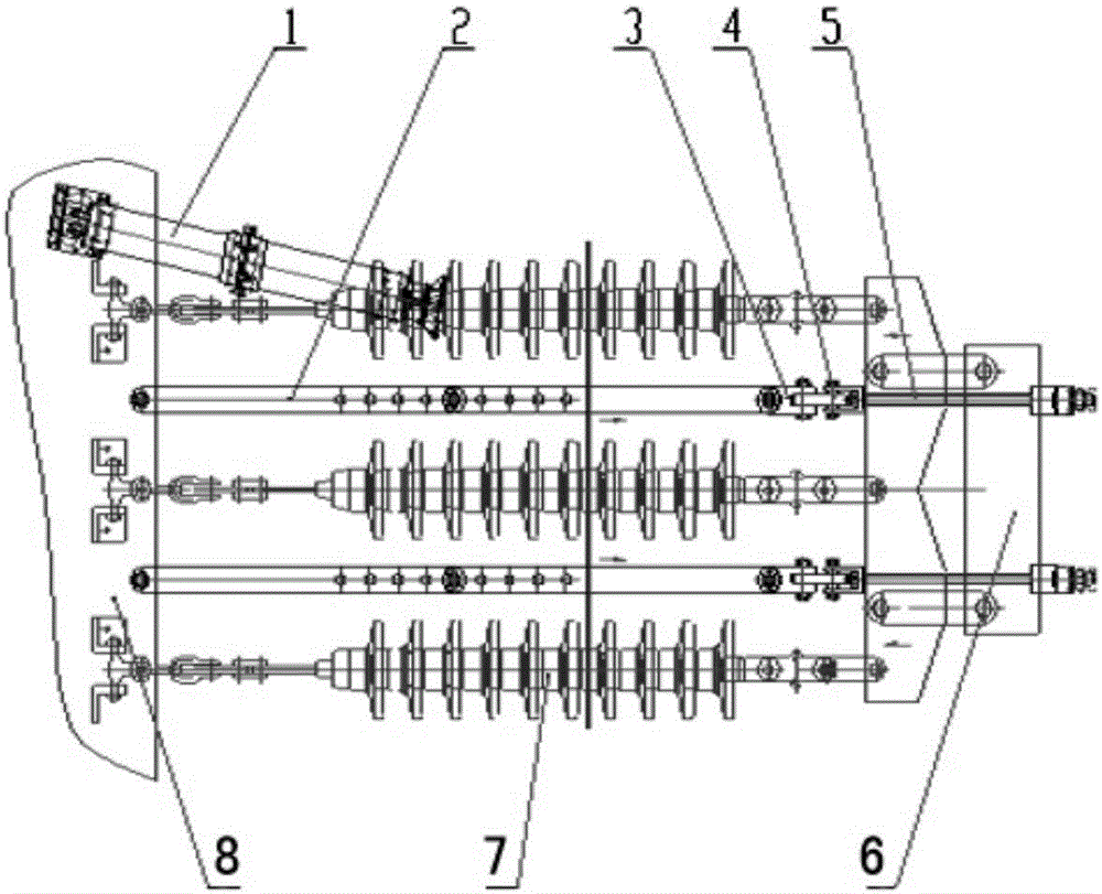 Whole string tension insulator exchange device of ultra-high voltage transmission line