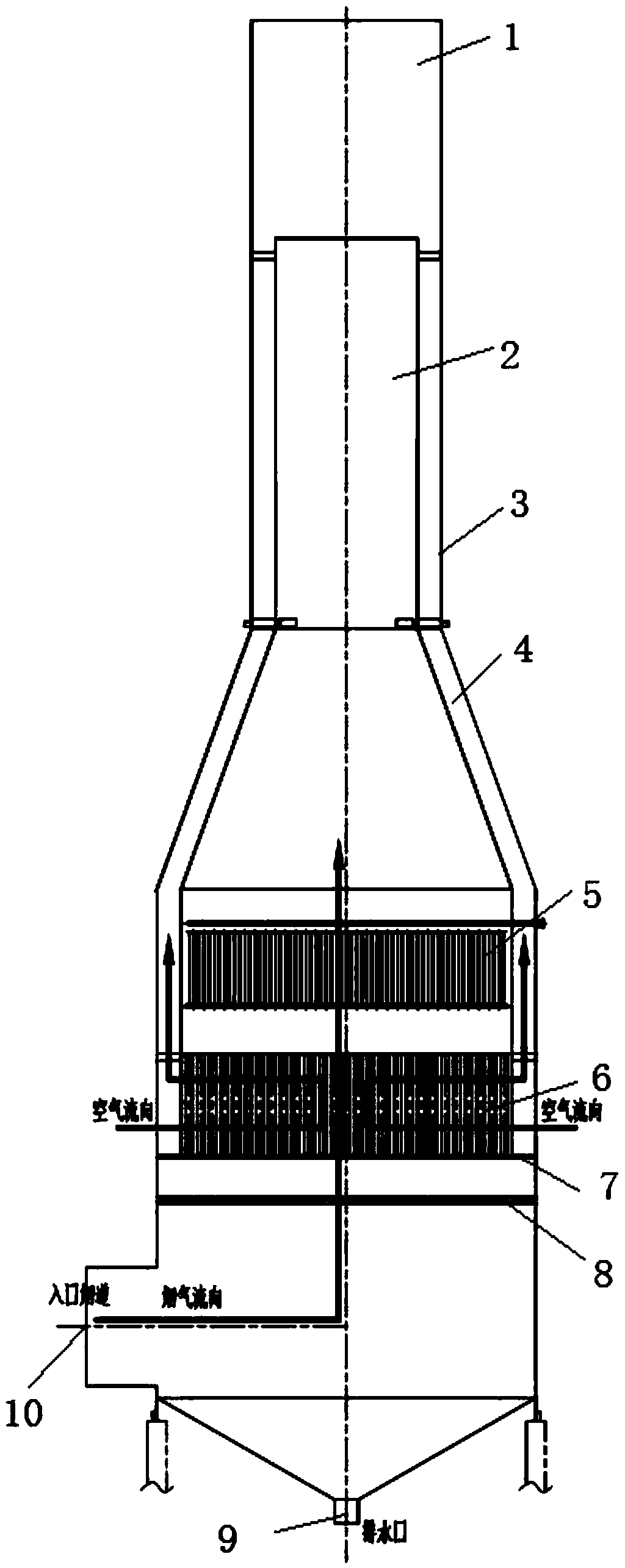 Wet desulphurization tail smoke white removing tower and application