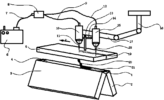 Welding method for thin steel plate corner connection connector