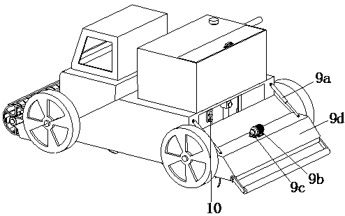 An agricultural machine for crushing wheat straw and returning it to the field