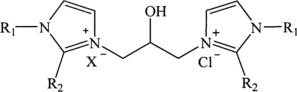 Hydroxyl-containing bivalent imidazole type ionic liquid, preparation method thereof, and application thereof