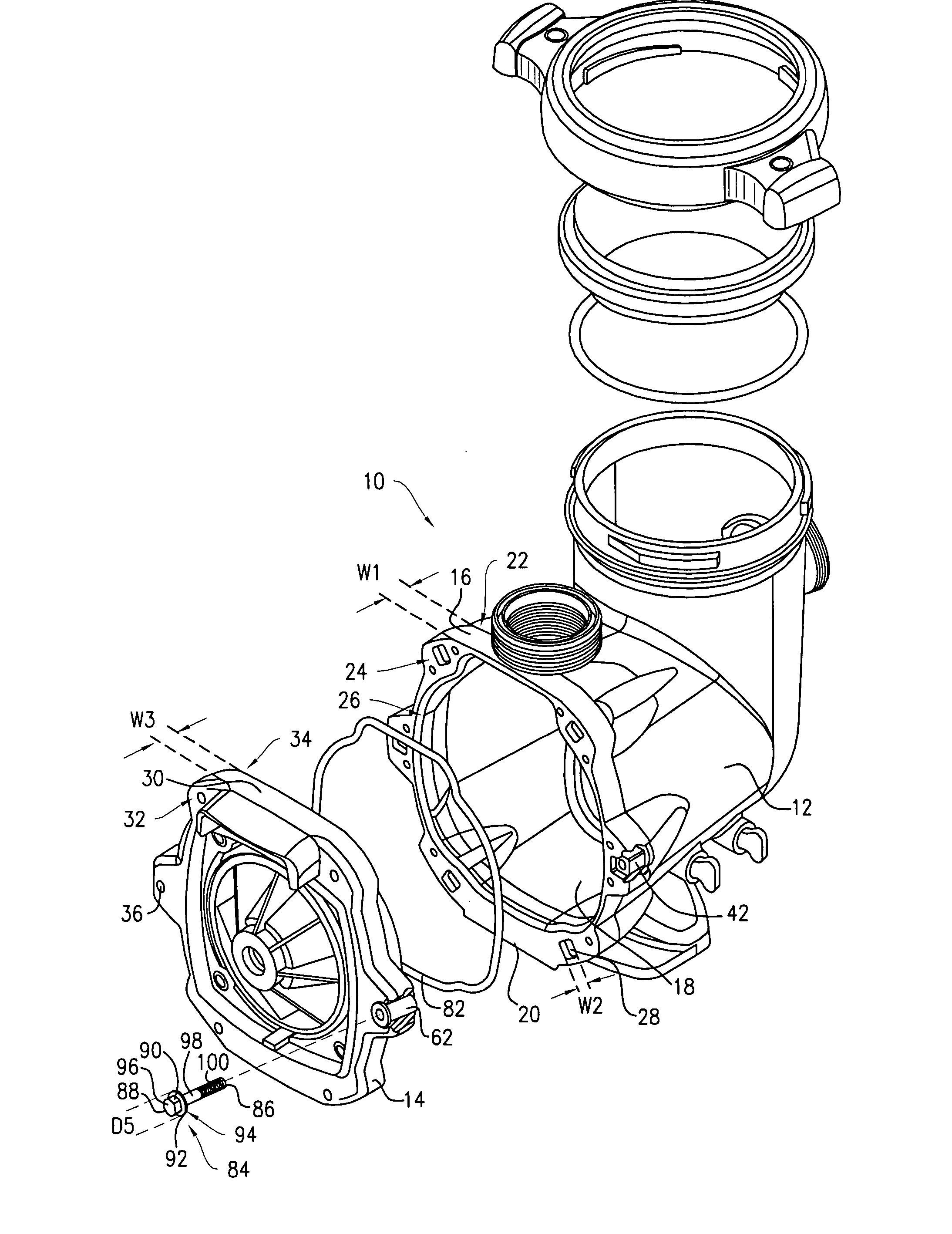 Pump housing coupling