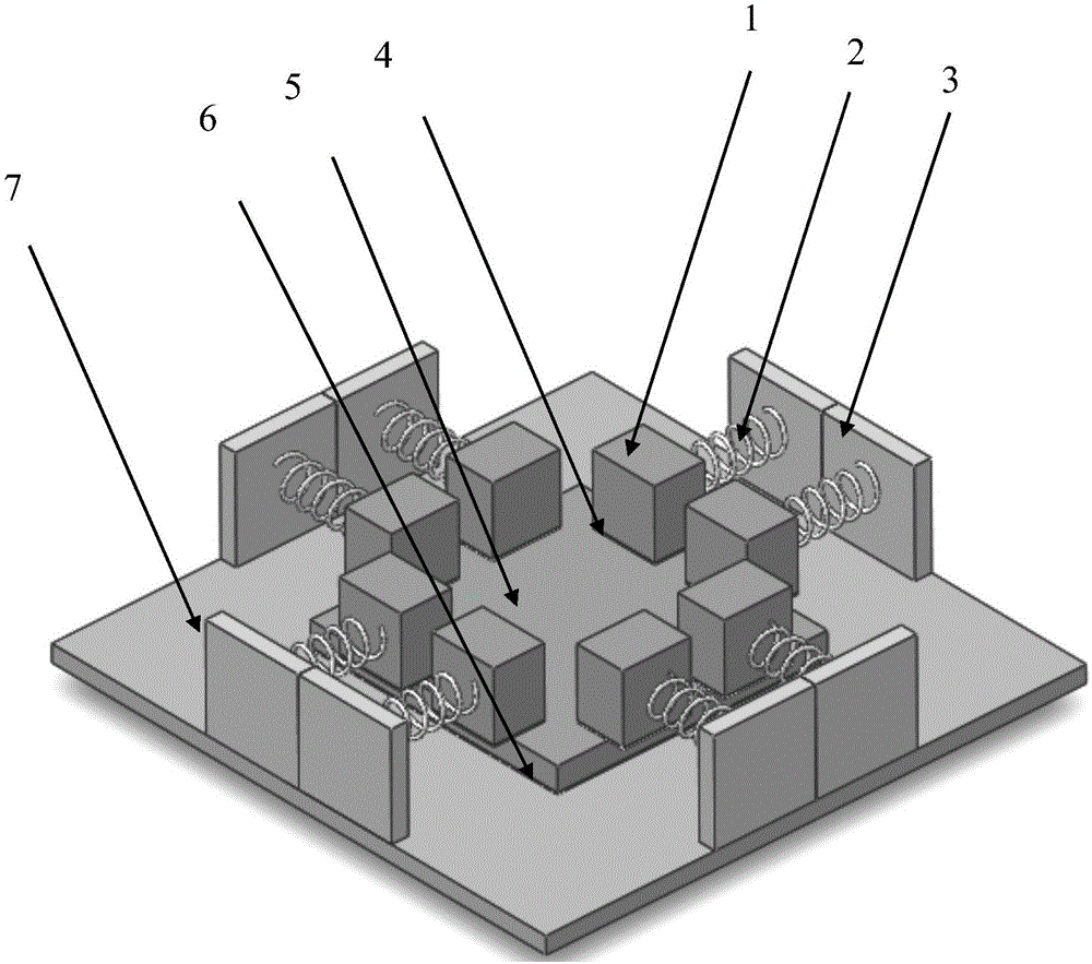 Multi-direction wideband energy harvesting device based on vibration friction