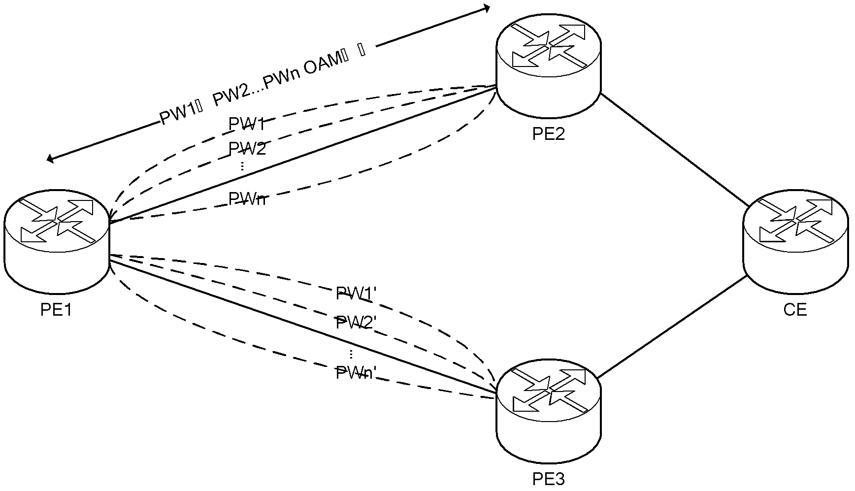 PE (provider edge router) and protection method of homologous homoclinic PWs (pseudo wires)