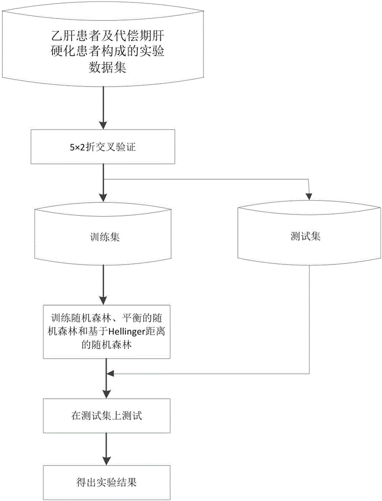 Hepatitis B compensated stage liver cirrhosis screening model building method based on random forest algorithm