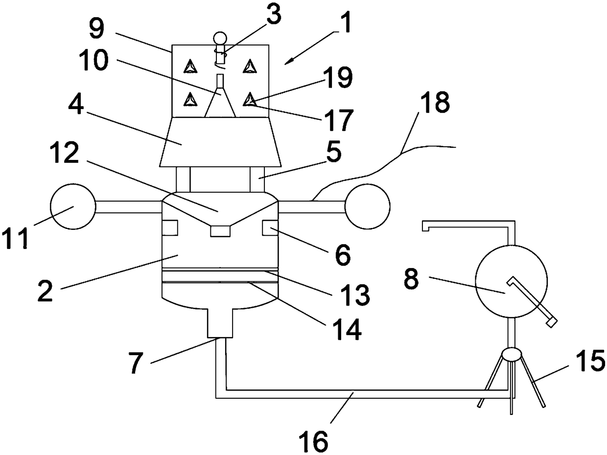 Aquatic insect collecting suspension device