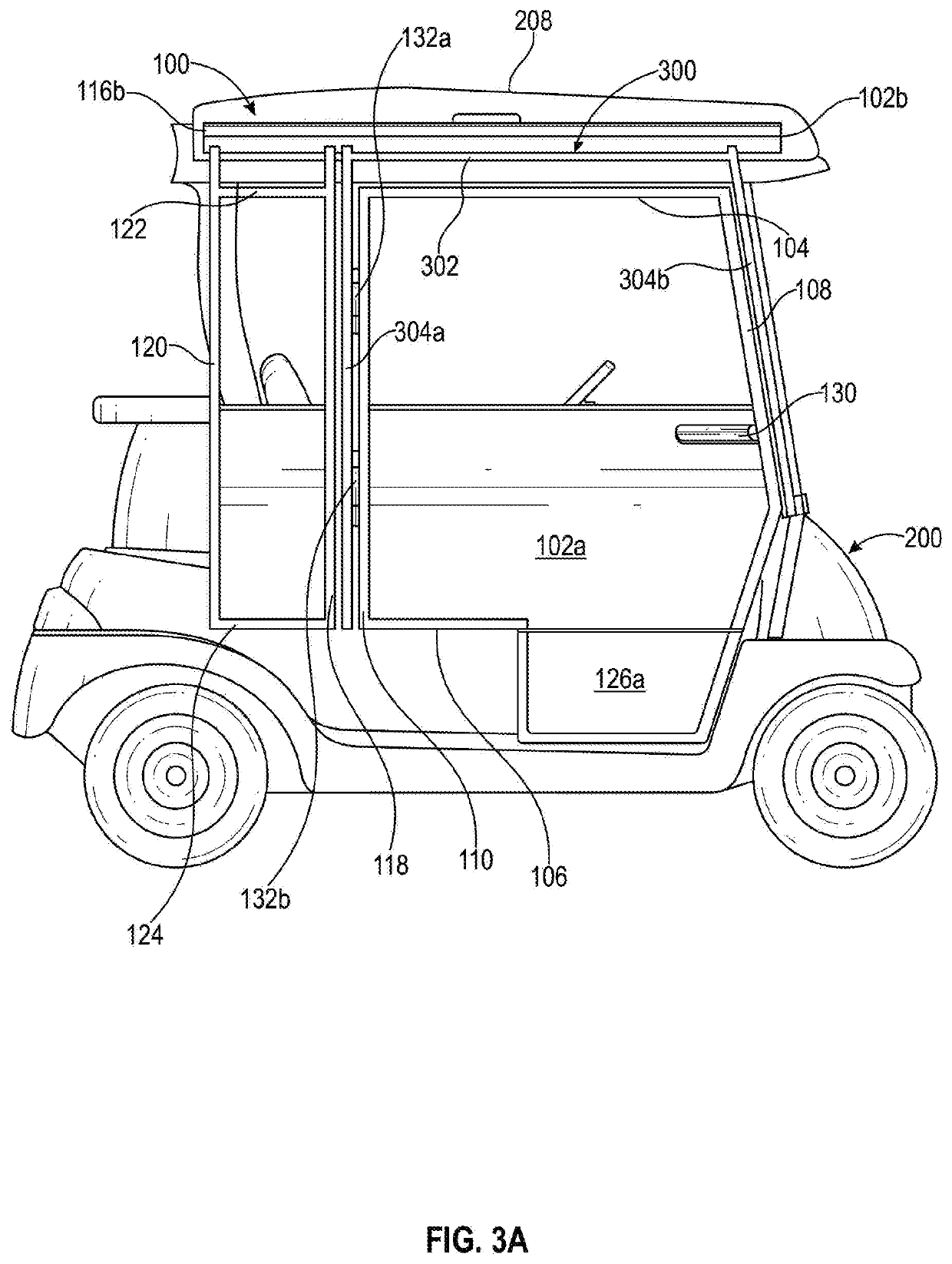 Modular retractable door assembly for open-air vehicle and method of articulation during stowage and deployment