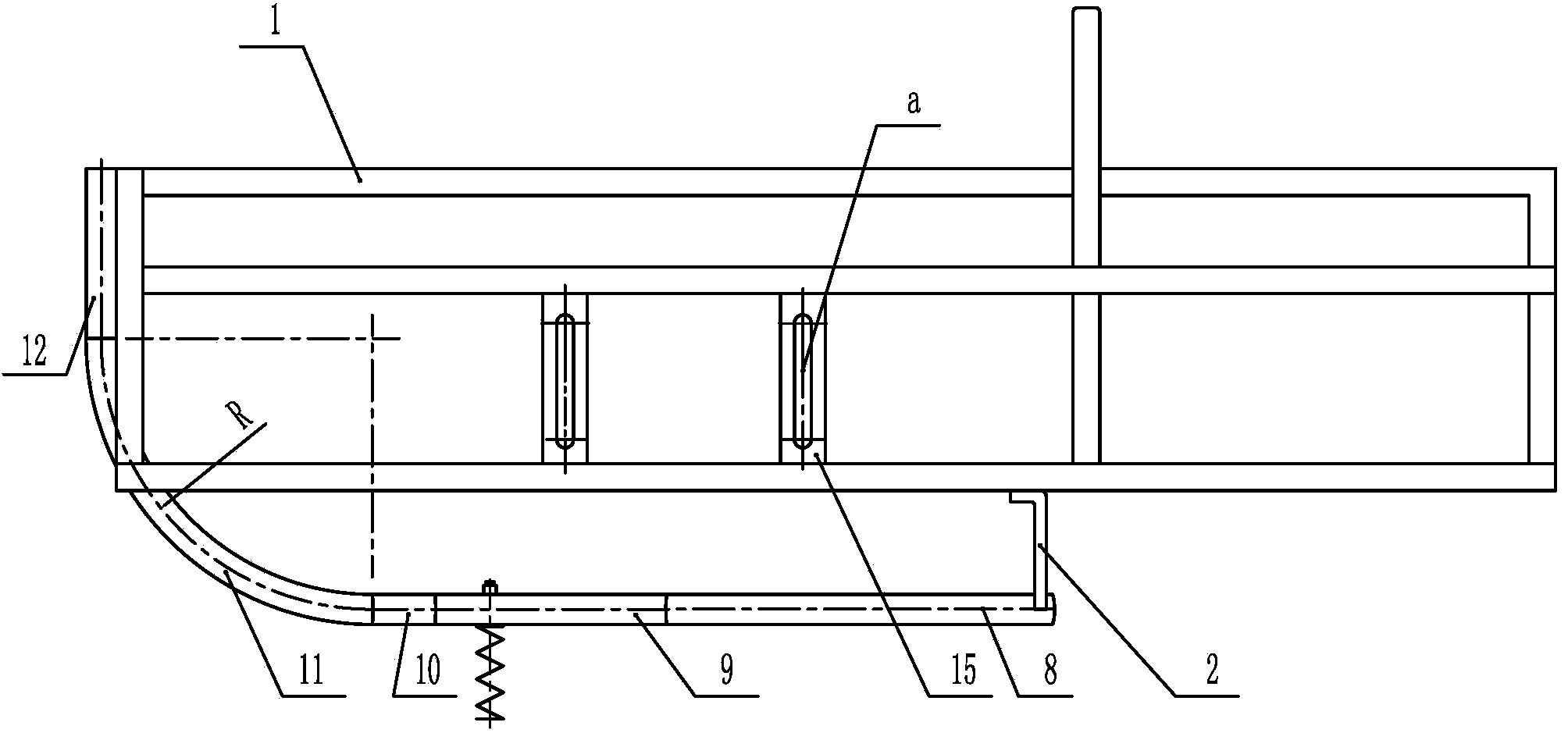 Road cone put-away and release device of automatic traffic cone put-away and release trolley