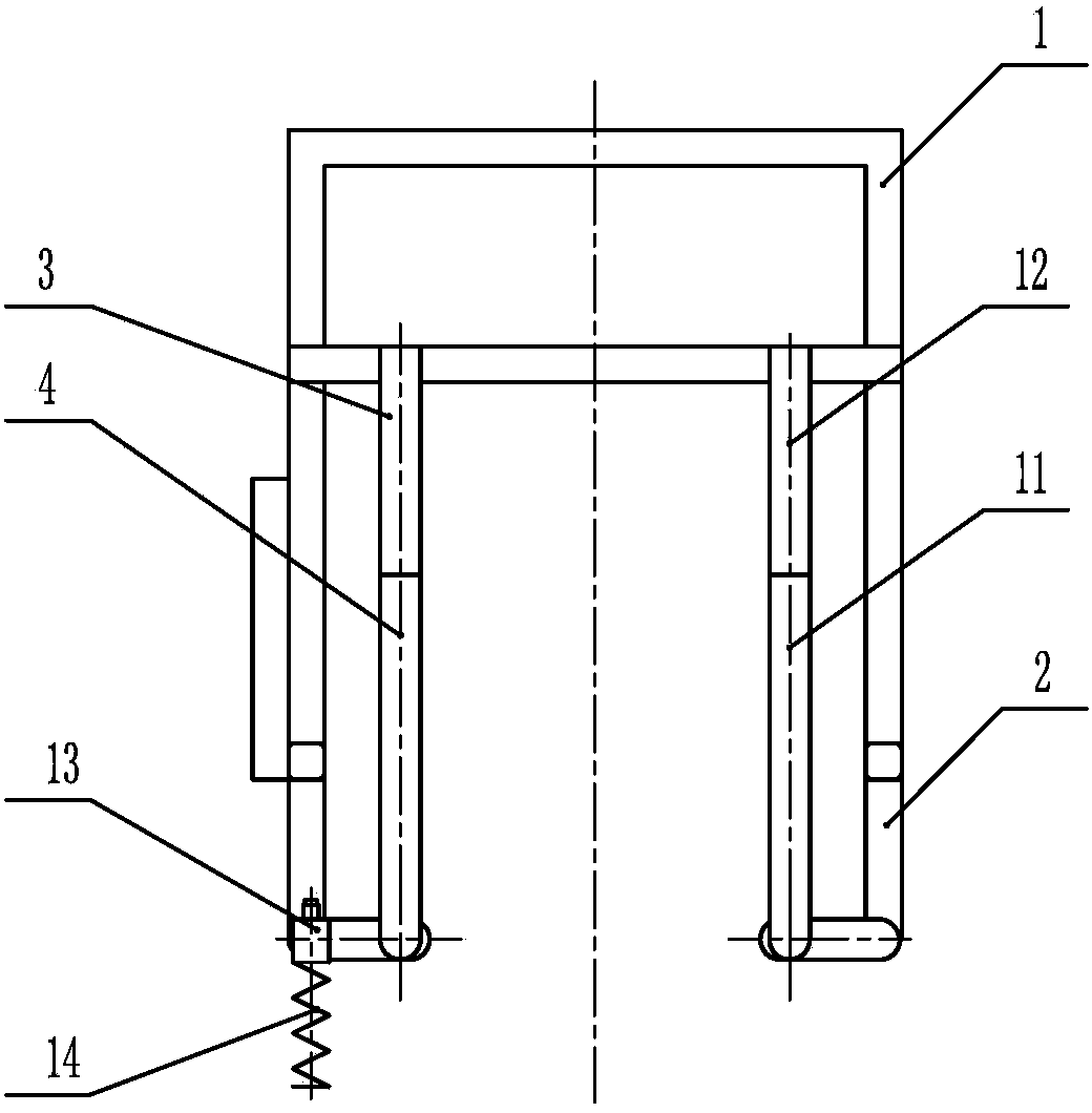 Road cone put-away and release device of automatic traffic cone put-away and release trolley