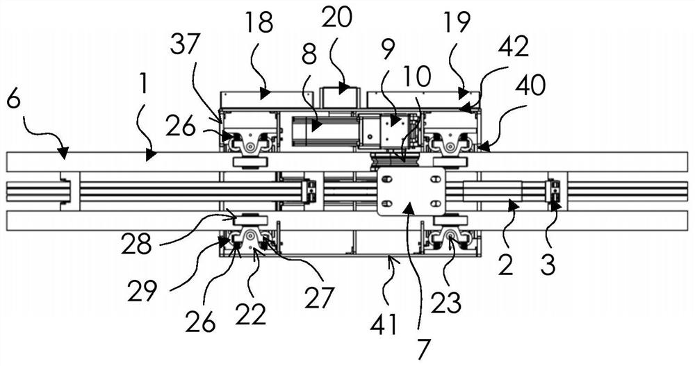 Multi-suspension driving system of rail robot