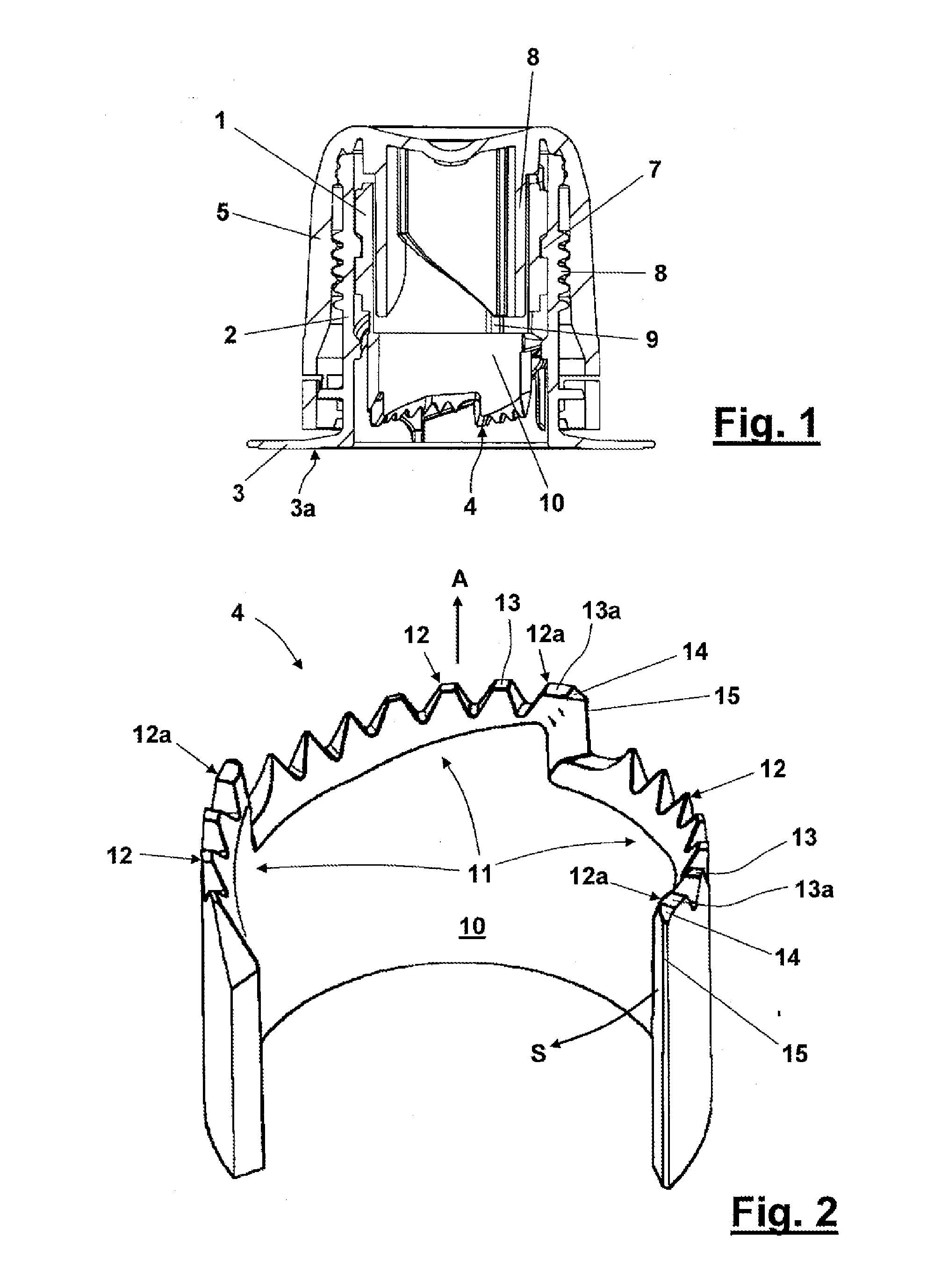 Resealable pouring spout for a bag consisting of flexible film