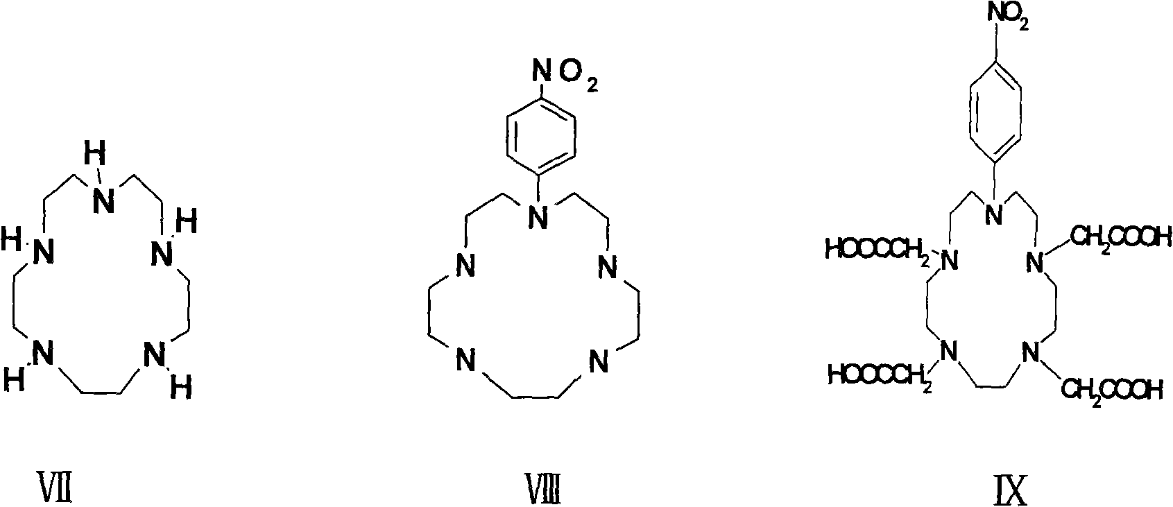 P-isosulfhydryl phenyl five-membered nitrogen heterocyclic ring tetraacethyl chelate and preparation thereof