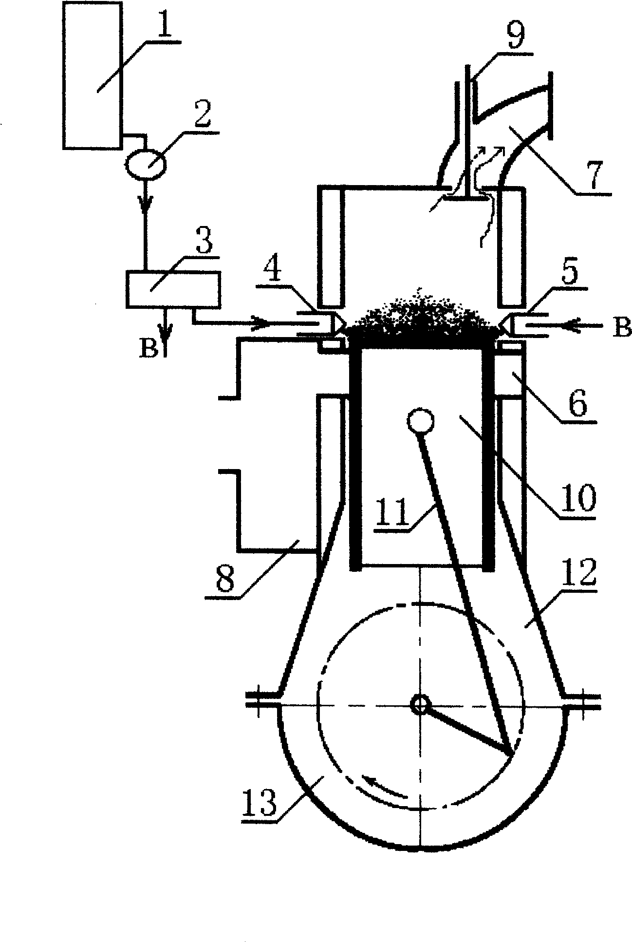 Water-spraying and exhaust-assisting energy-saving and emission-reduction method and device for internal combustion engine