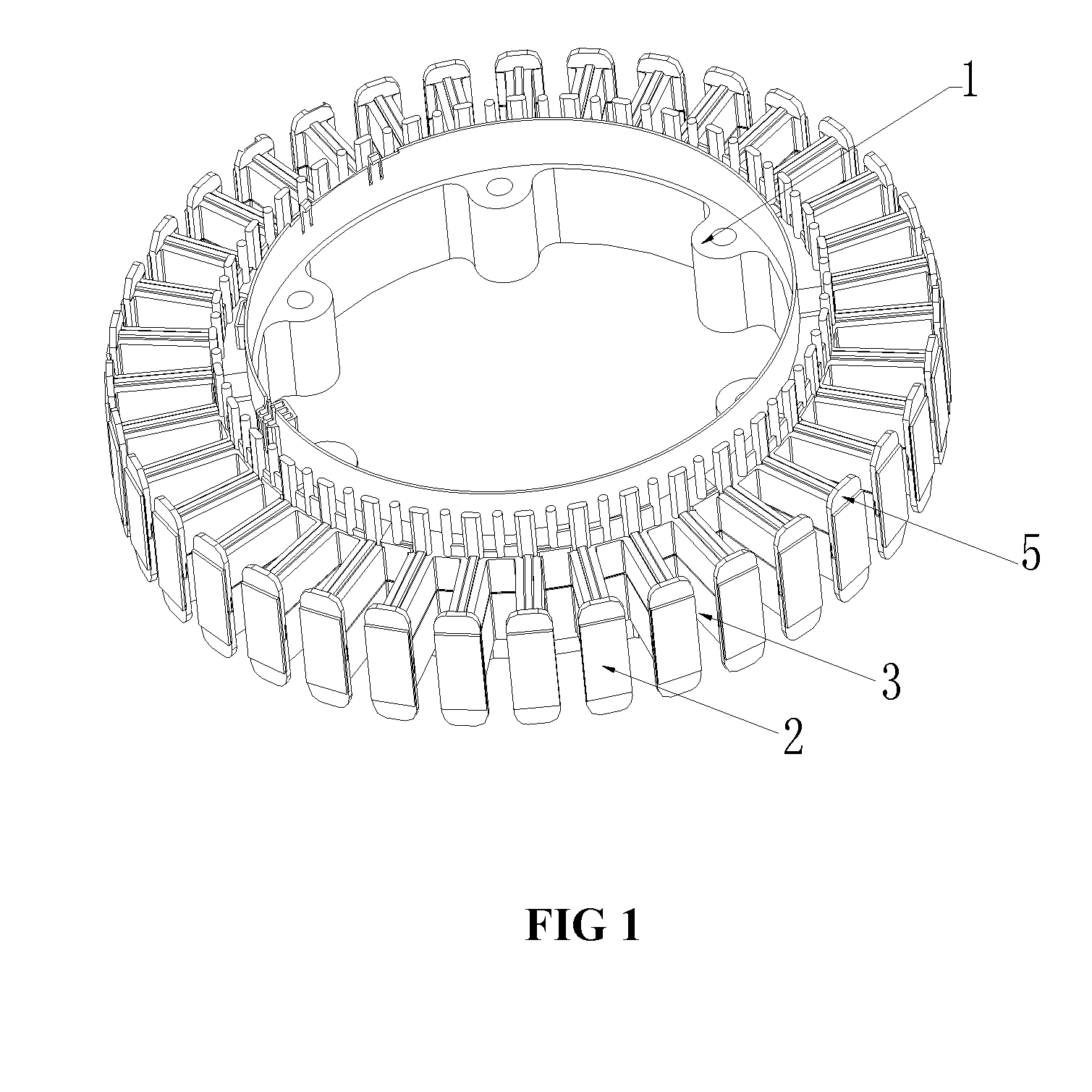 Stator and wire winding method therefor