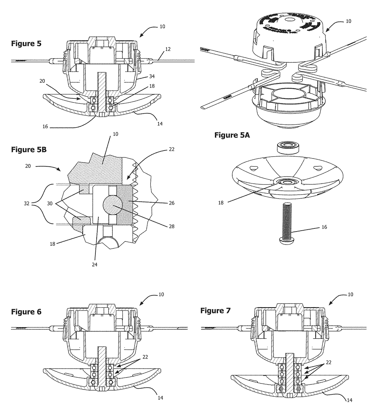 Anti-wind/anti-wrapping assembly for trimmers