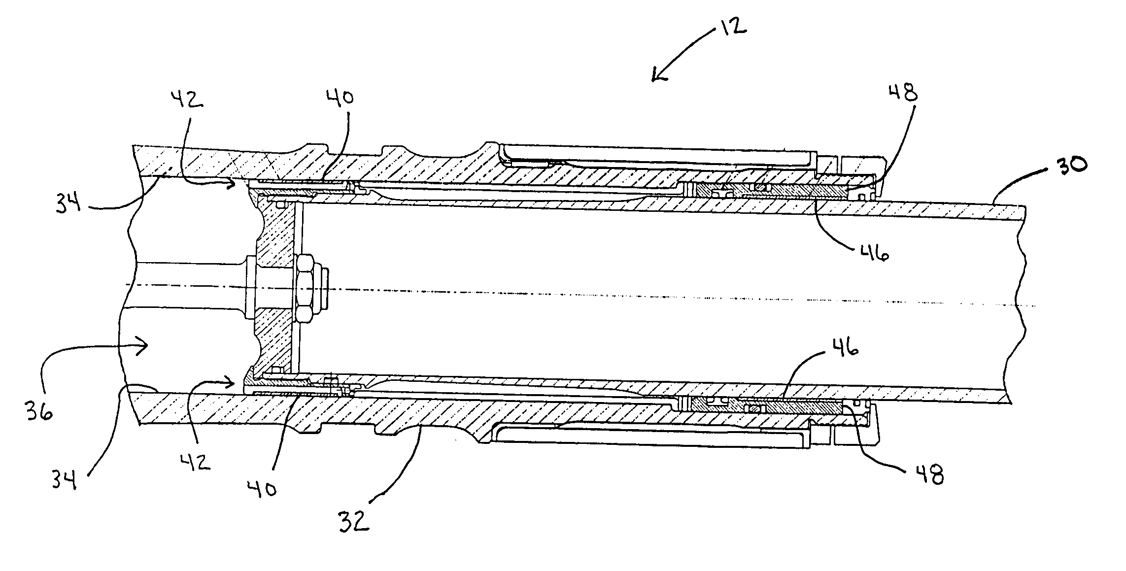 Aircraft shock strut having improved cylinder and bearings