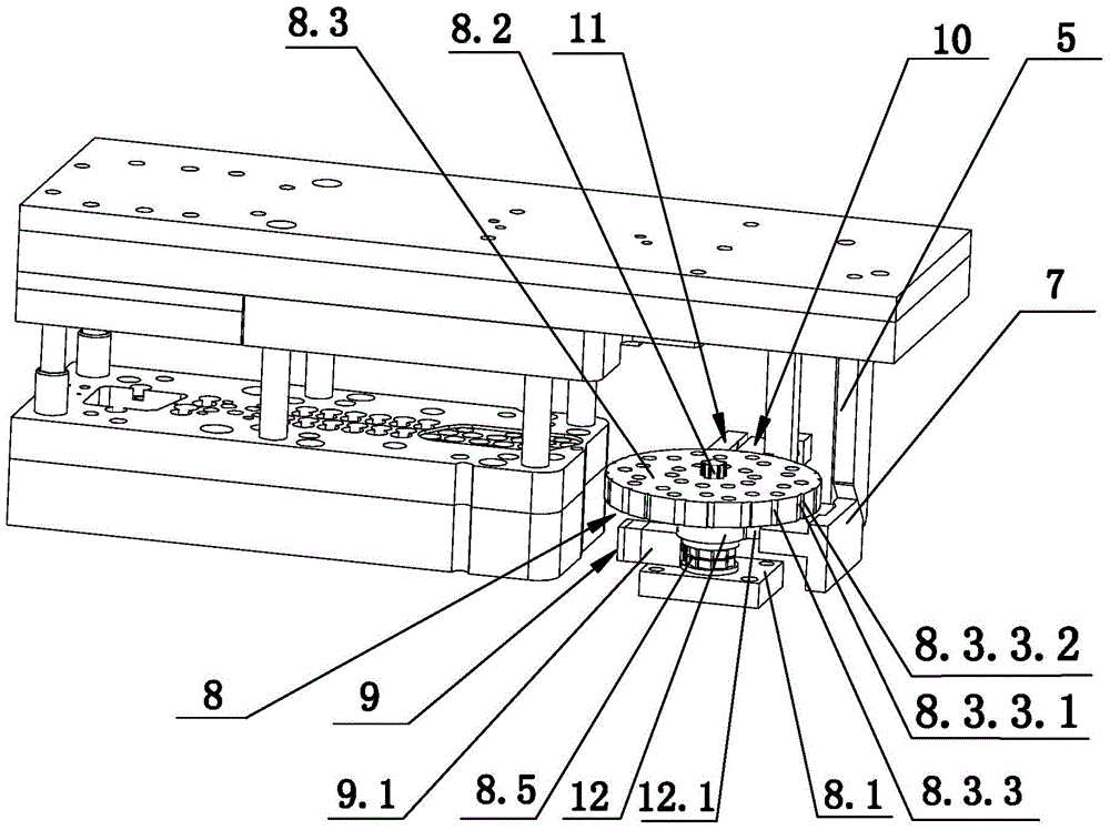 Turn plate drawing die