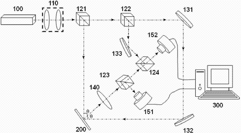 Laser speckle measuring device and method for measuring in-plane displacement and out-of-plane displacement simultaneously