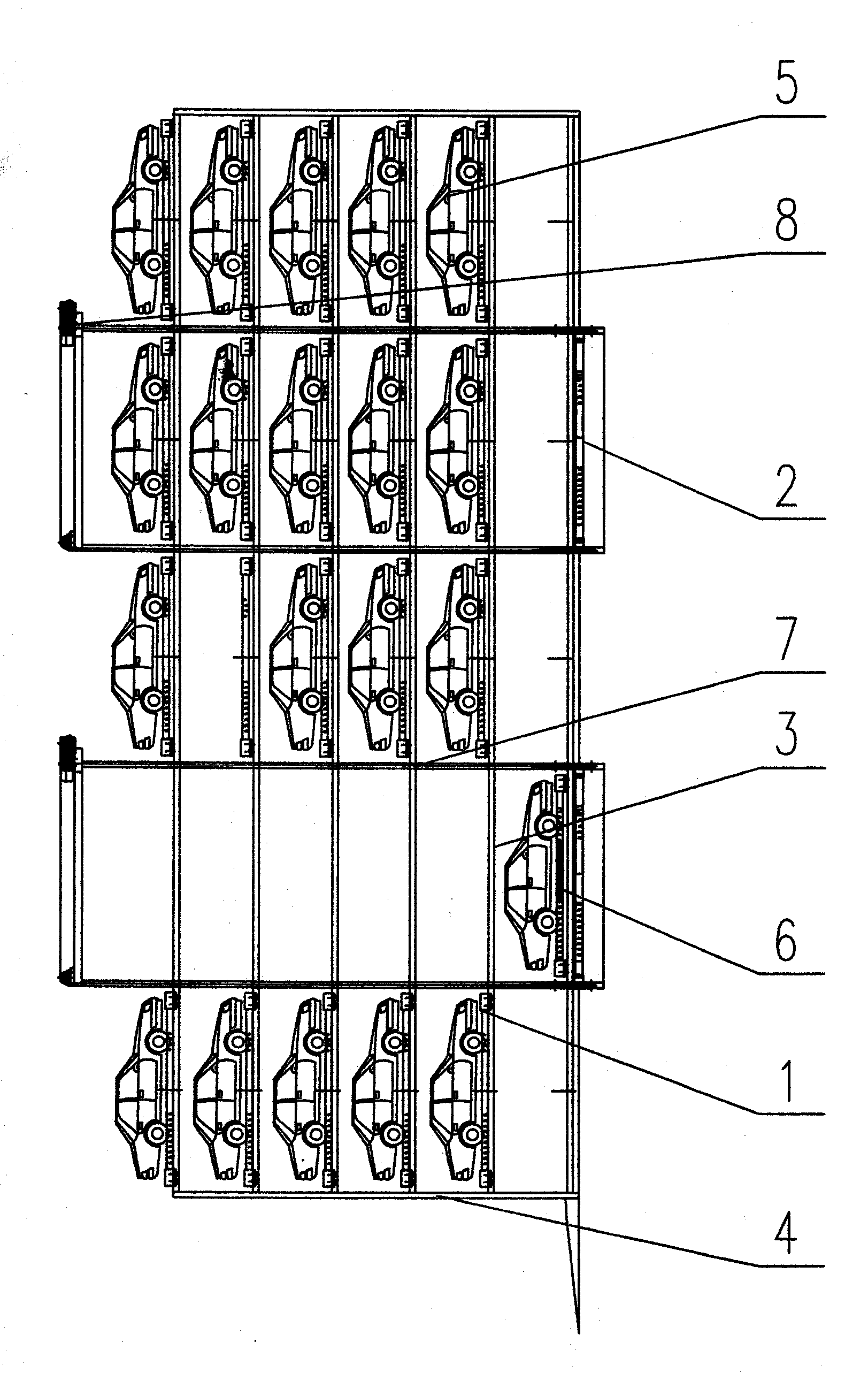 Longitudinal connected comb-tooth-type vertical lifting parking equipment