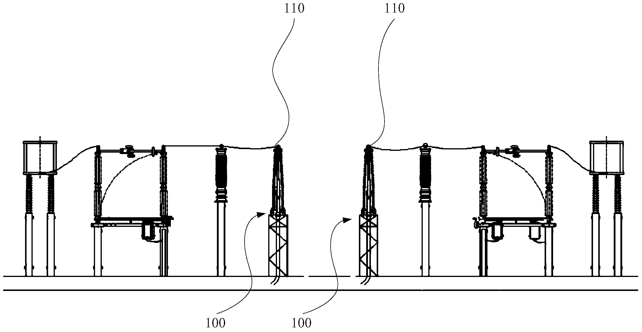 DC field conductor structure of +/- 160 kV flexible DC converter station