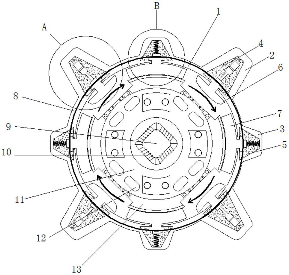 Injection molding screw structure for stall braking by utilizing electrorheological fluid principle