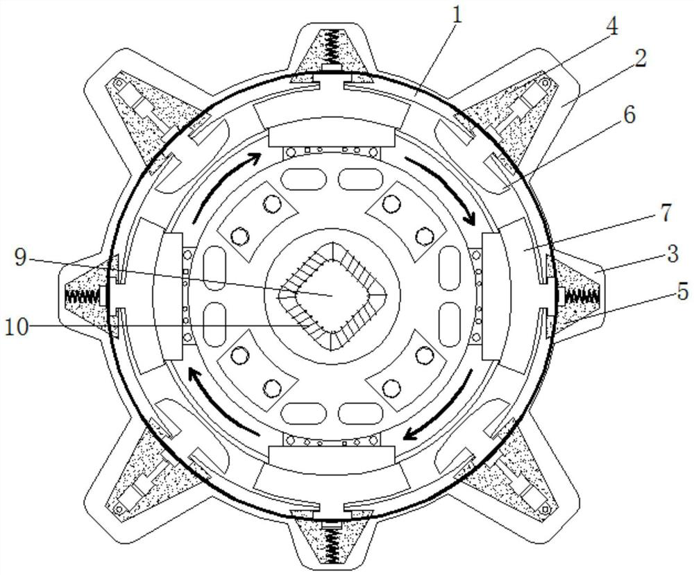 Injection molding screw structure for stall braking by utilizing electrorheological fluid principle