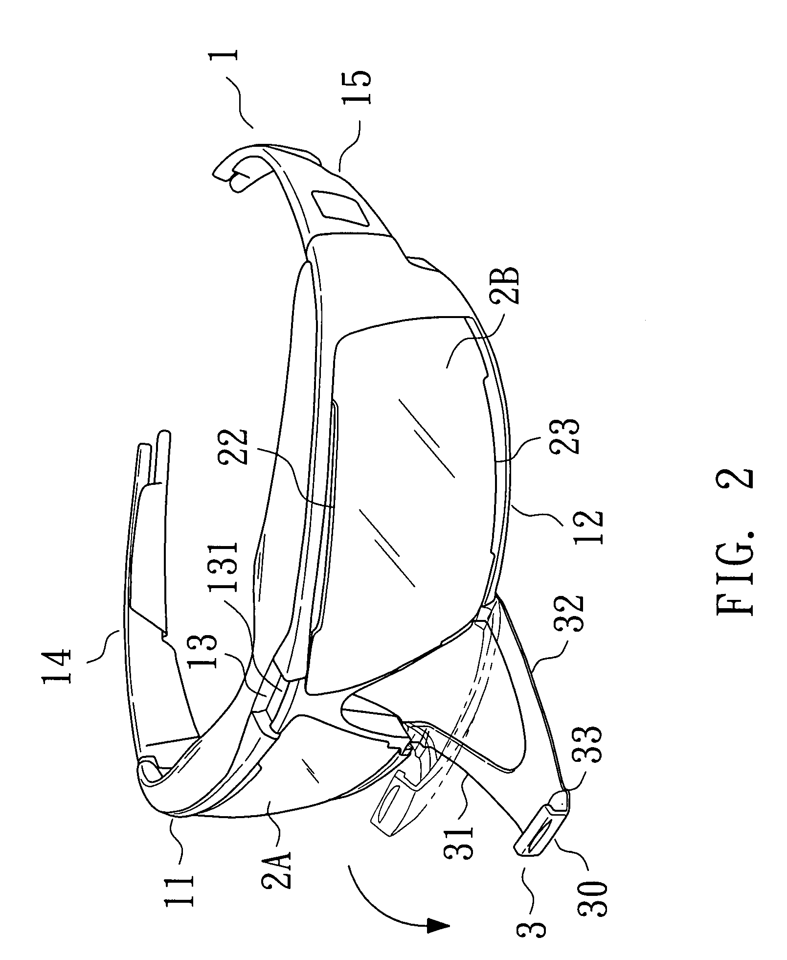 Assembling structure for glasses