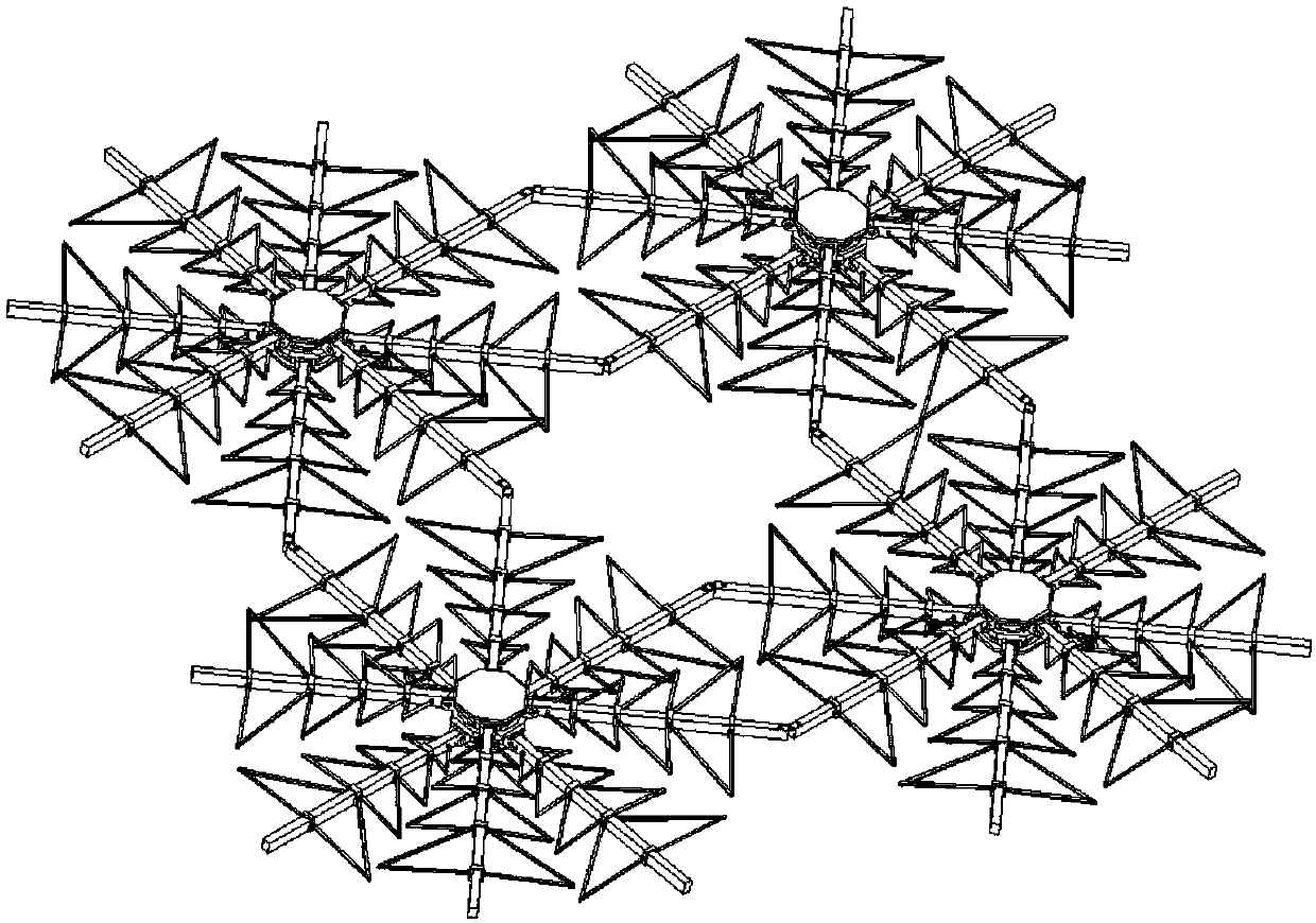 Rigid hinge connecting variable-topology folding and unfolding mechanism with crank block as folding and unfolding unit