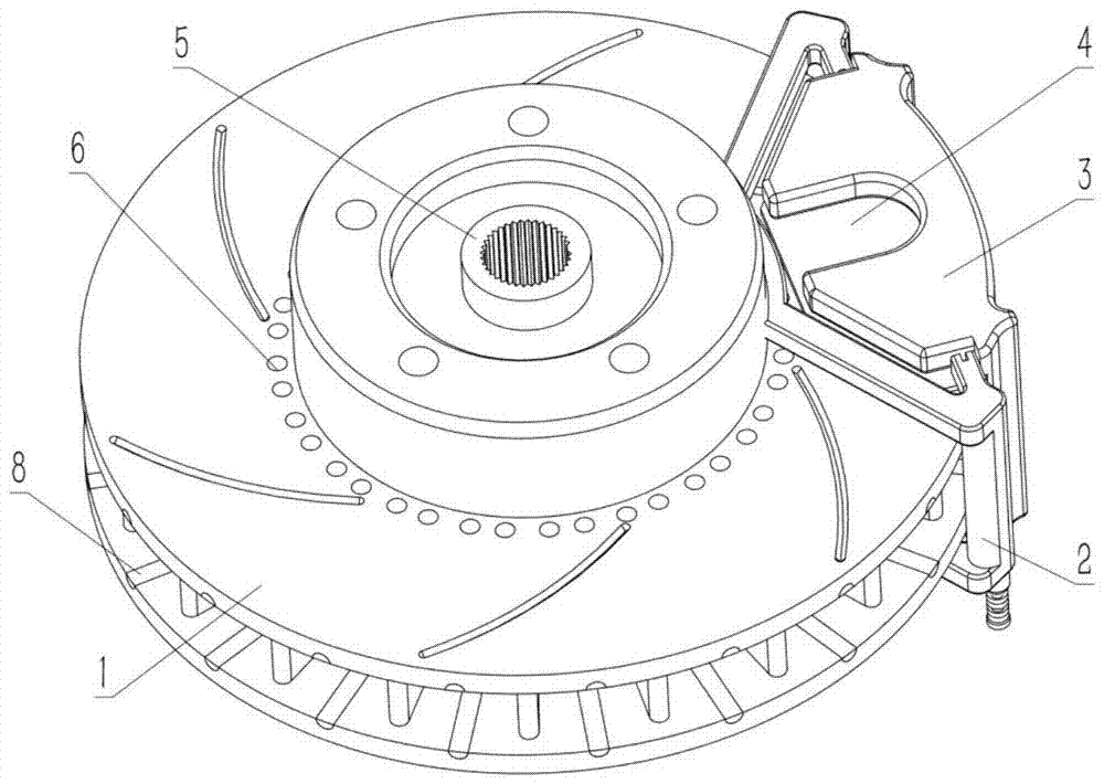 Heat pipe uniform temperature heat dissipation device for disc vehicle brake