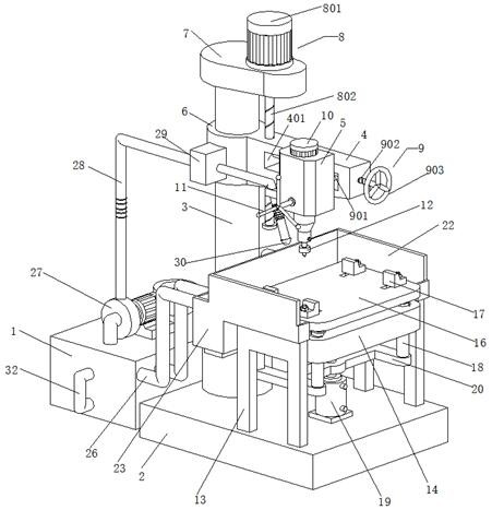 Radial drilling machine for high-precision stamping die processing