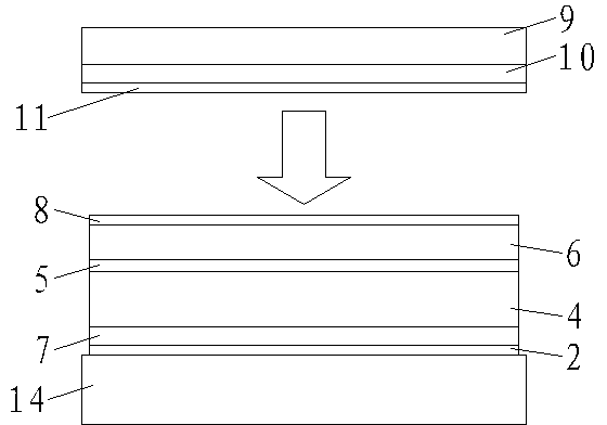 White light light-emitting diode device and encapsulation method without gold thread